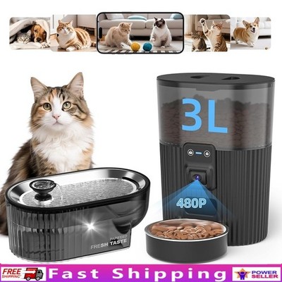Automatic Cat Feeder WiFi Camera Two Way Audio Portion Control Remote APP New