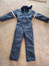 Walls Blizzard Pruf Insulated Snow Suit Coverall Fur Collar Blue Large Tall