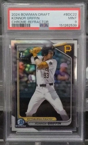 Konnor Griffin 2024 Bowman Chrome Draft #BDC-22 Refractor 1st RC PSA 9