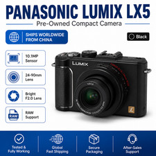 Panasonic LUMIX DMC-LX5 Digital Camera 3.8X Optical Zoom Black Auto Focus Travel