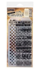 Tim Holtz Collection Stampers Anonymous Stencils Sayings Quotes Scrapbooking New