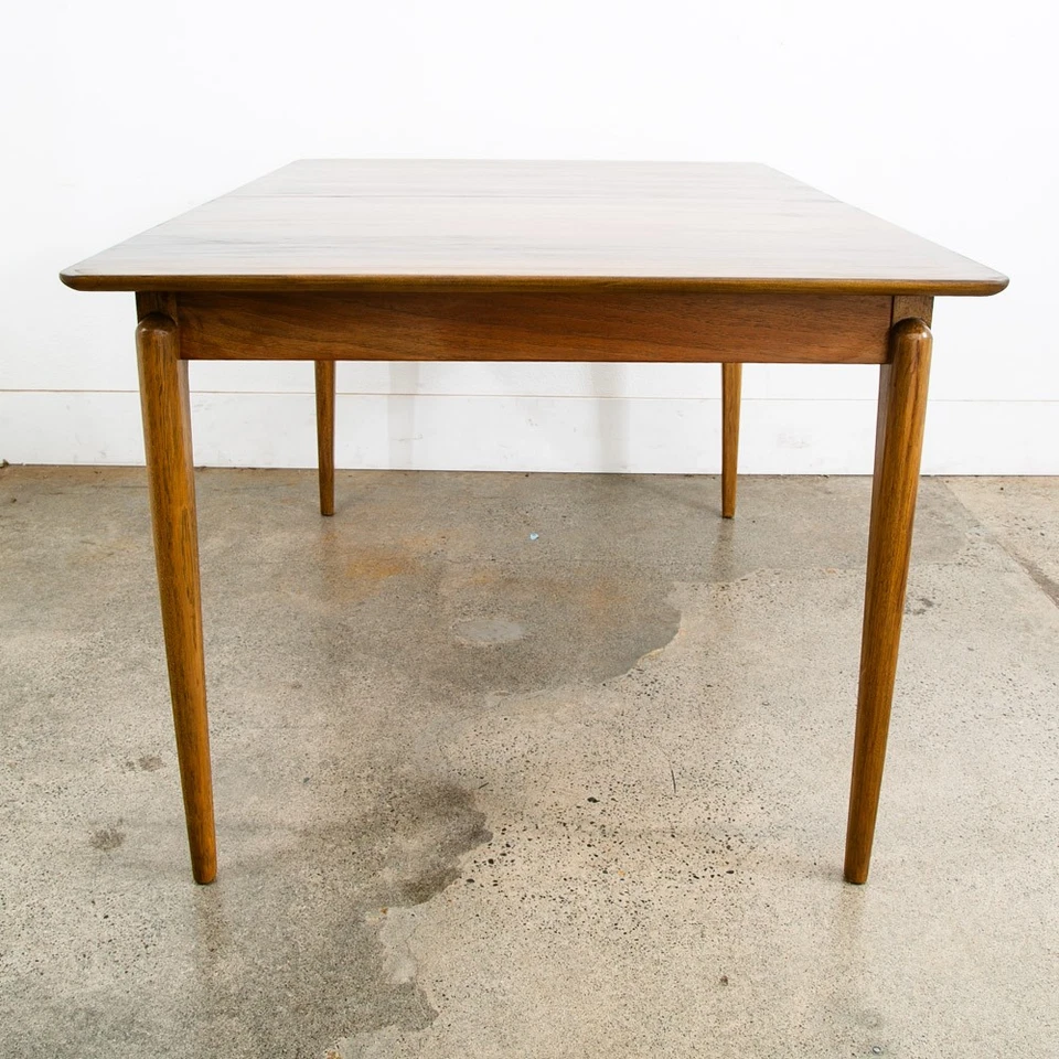 Mid Century 现代餐桌 Drexel 核桃加长叶 x3 矩形 M 厘米 — 第 2/4 张图片