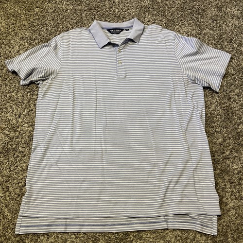 Polo de golf homme Ralph Lauren 2XL XXL bleu blanc rayé - Photo 1/9