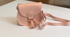 Girls Peachy Pink Mini Crossbody Purse Tassel Small Kids Shoulder Bag NWT