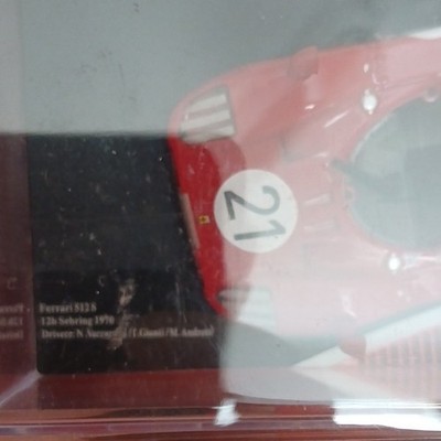 Altaya 1:43 Ferrari 512 S #21 12h Sebring 1970 Diecast Car Red/White Case