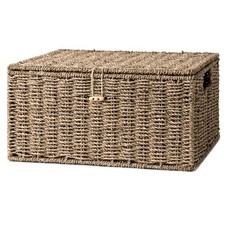 Seagrass Wicker Baskets for Organizing Large Wicker Basket with Lid Decorativ...