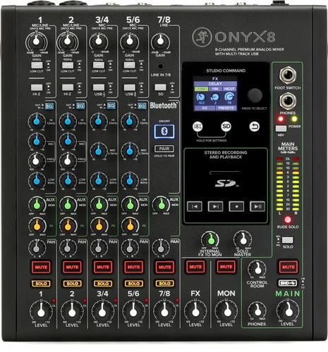 Mackie Onyx8 8-channel Analog Mixer with Multi-Track USB