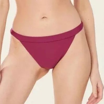 Andie Swim The Caicos Bottom Cheeky Banded Plum Bikini Bottoms L Large NWT