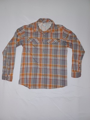 Columbia Omni-Shade Vented Shirt Orange/Gray Plaid  Sun Protection Men s L