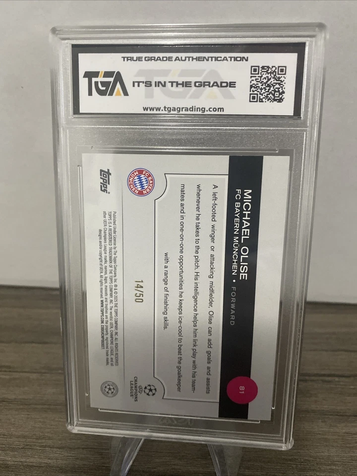 MICHAEL OLISE 2024-25 Topps UEFA #81 Gold Inferno #/50 GEM MINT 10 - Image 2 of 2