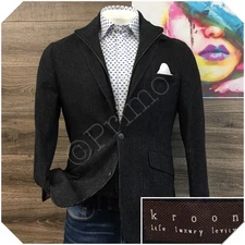 KROON Mens Blazer Sport Coat Casual Jacket Size 38R Wool Cashmere Flannel Suit