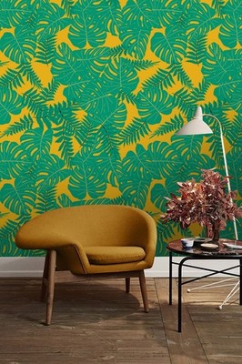 3D Plants Leaves Pattern Wall Murals Wallpaper Murals Wall Sticker