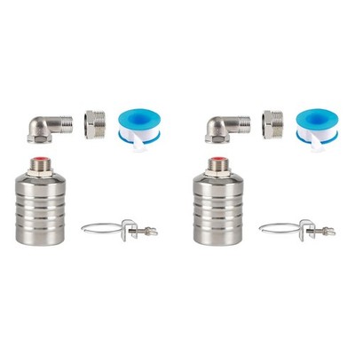 2pcs 1/2 Inch to 3/4 Inch Water Float ,304 Stainless Steel Fully Automatic6292
