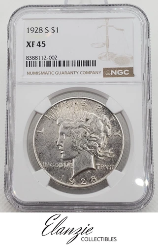 1928-S Peace Silver Dollar NGC XF45