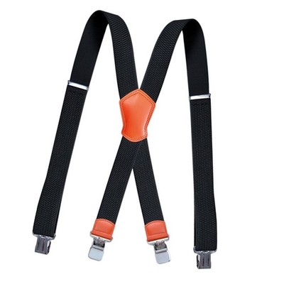 Men's Suspender X Shaped Construction Elastic Straps With Strong Clips