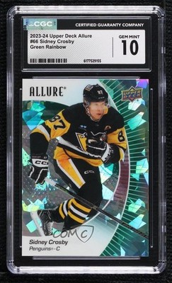 2023-24 Upper Deck Allure Green Rainbow 83/99 Sidney Crosby CGC 10 Gem Mint 1t12
