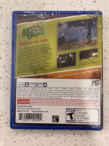 Oddworld Munch’s Oddysee (PS Vita, 2014) Limited Run Games New Sealed - Foto 2 di 3