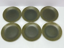 Set of 6 VTG Wedgwood Cambrian Green Stoneware Bread Dessert Plates 6.25"