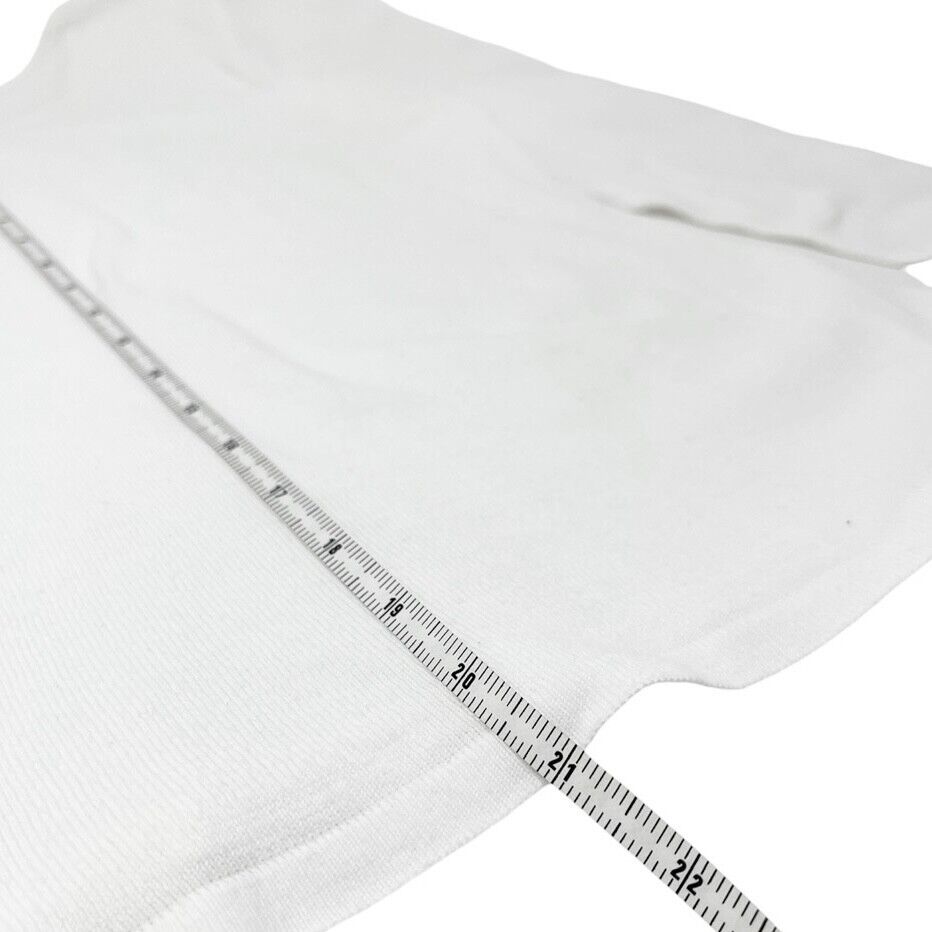 CHANEL Vintage 05C Big CC Logo Knit Top #38 White Long CHANEL Vintage 05C Big CC Logo Knit Top #38 White Long