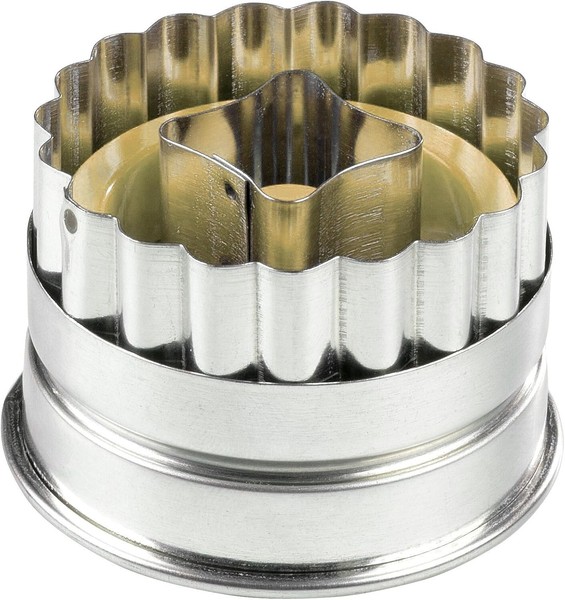 Zenker Linzer-Ausstecher 4-Tlg.Ausstechform Blume Stern Herz PläTzchen Auswerfer-image