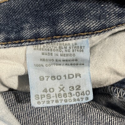 Wrangler Jeans Mens 40x32 Blue Denim 97601DR Relaxed Fit Workwear