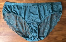 Vtg Cacique Lane Nylon Lace Back Bikini Panties size 14/16 Satin Second Skin