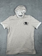 Under Armour Hoodie Mens M Gray Short Sleeve Rival Terry Gym Athleisure