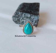 Turquoise Gemstone Ring, 925 Sterling Silver, Handmade Ring, Anniversar All size