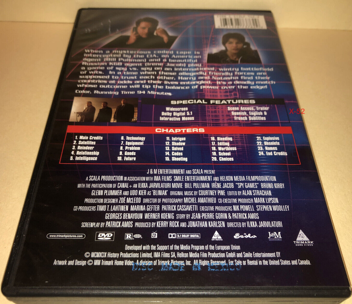 Irene Jacob Spy Games DVD Bill Pullman Udo Kier Bruno K