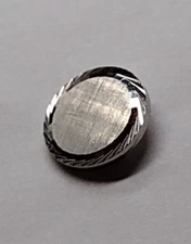 Silvertone Round Tie Tack Pin With Chain