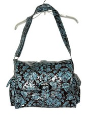 Kalencom New Orleans Toile Chocolate/Blue Adjustable Strap Diaper Bag