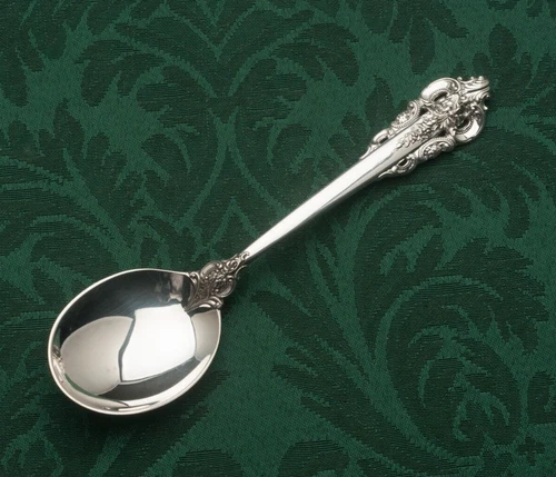 Grande Baroque by Wallace Sterling Silver individual Cream Soup Spoons 6 1/8"