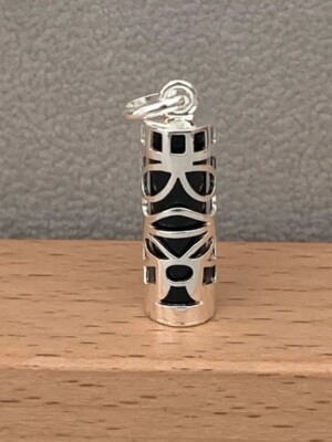 Tiki Anhänger Onyx & Massives Silber 925/1000 Schmuck Neu