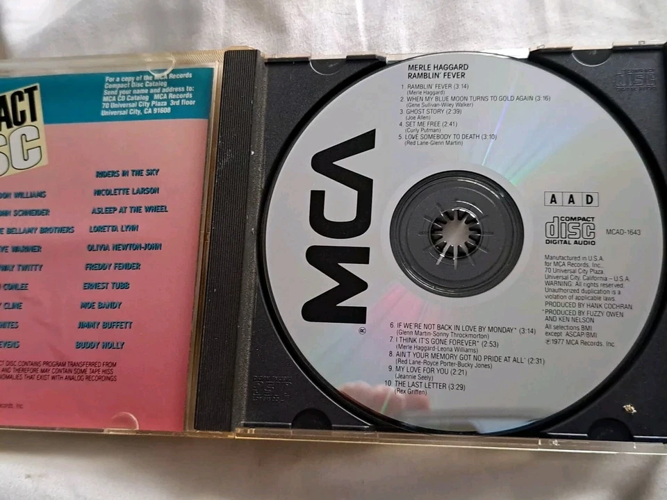 Ramblin' Fever by Merle Haggard CD, 1977, MCA 10 Trax Punchole Rare Free Shippin - Image 3 of 4
