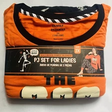 Women's 2X Halloween Pajamas Boo Crew 2pc Set - Matching Family Pajamas