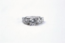 New Sterling Silver .925 Rhodium 4.00ct CZ Cubic Zirconia 5 Stone Ring Grade AAA