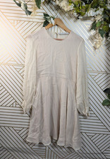 ZARA WOMAN Women's Dress Beige Cream Sheer Back Sleeves Flowy Size Medium