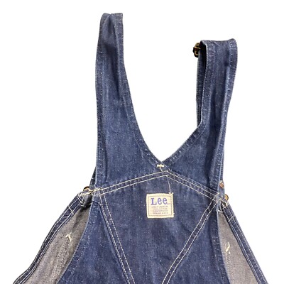 Vintage Lee Denim Union Made USA Overalls Adult Size 38x30 Work