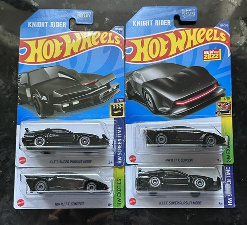 4 New HOT WHEELS Knight Rider K.I.T.T. Cars*** 2 New & 2 Old