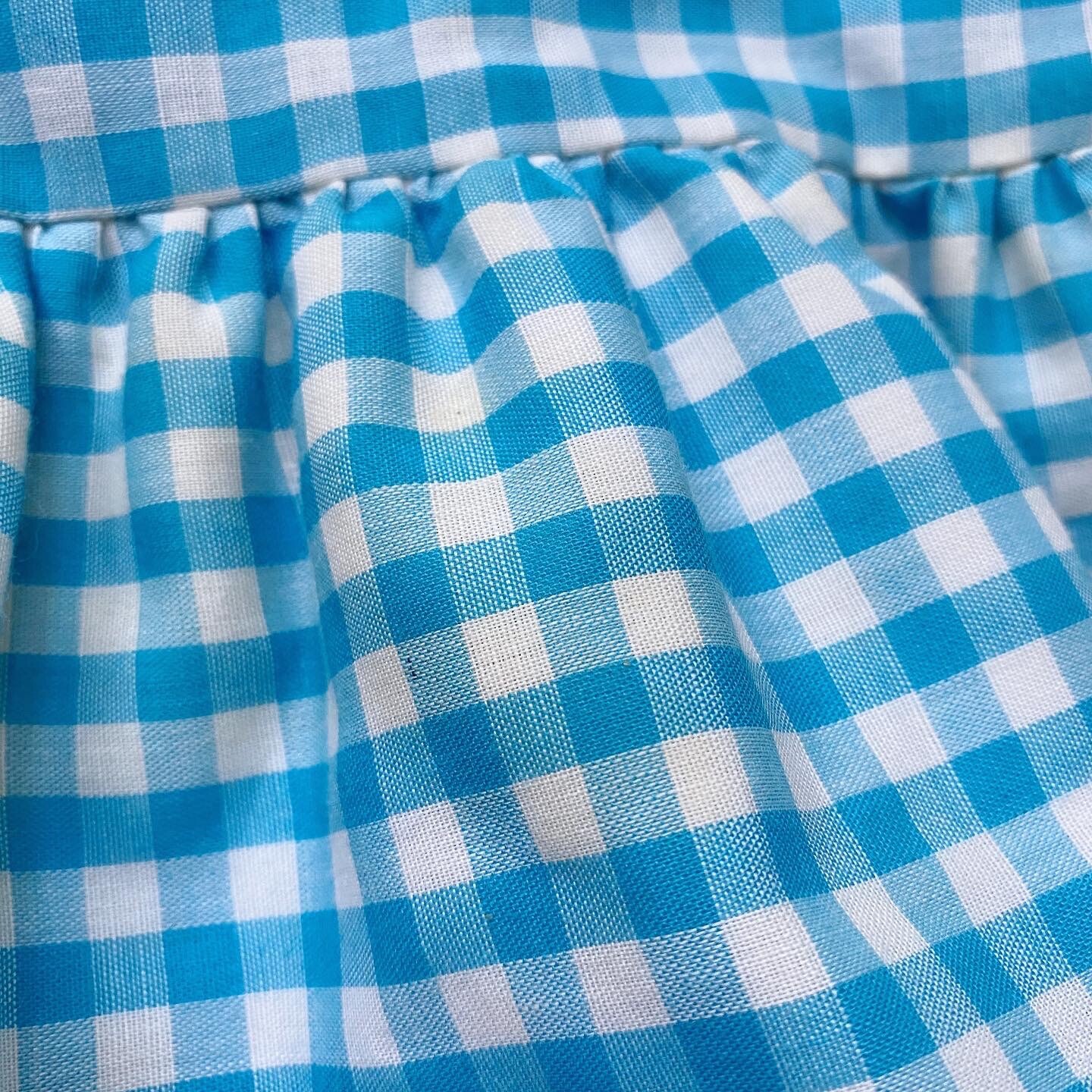 Vintage Girls Gingham Ric Rac Dress Checkered Sleevel… Gem