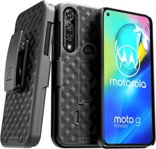 For Motorola G Power (2020) Case with Belt Clip Holster, Kickstand Slim Cover Ph