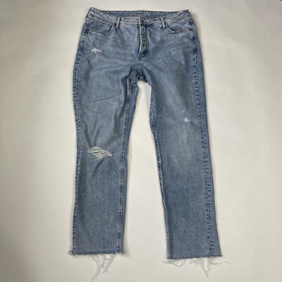 Old Navy Womens 14 Extra High Rise Pop Icon Skinny Stretch Raw Hem Jeans