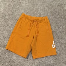 Nike Sportswear Orange JUST DO IT Logo Fleece Sweat Shorts Mens Small