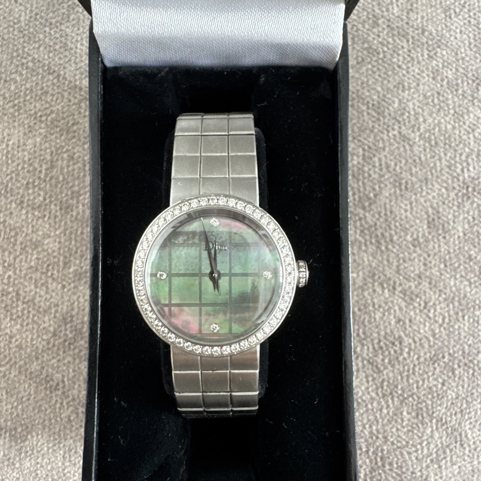 Christian Dior La D De Dior Women’s Luxury Watch   Pearl Dial & Diamond Accents