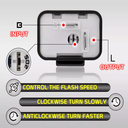 Lampeggiatore Indicatore Relè LED Moto Bici 2 Pin 12V Frequenza Lampeggiante Regolabile - Foto 24 di 24