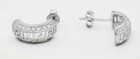 GENUINE DIAMONDS GREEK STYLE STUD EARRINGS SOLID .925 Silver - NEW WITH TAG — photo 3