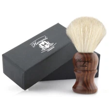 New White Badger Hair Shaving Brush Men Premium Wood Handle Dense Bristles Brush