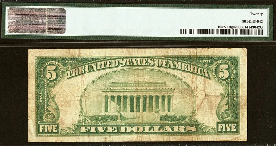 1928B $5 Federal Reserve Note PMG 20 San Francisco Fr 1952-Ldgs - Image 2 of 2