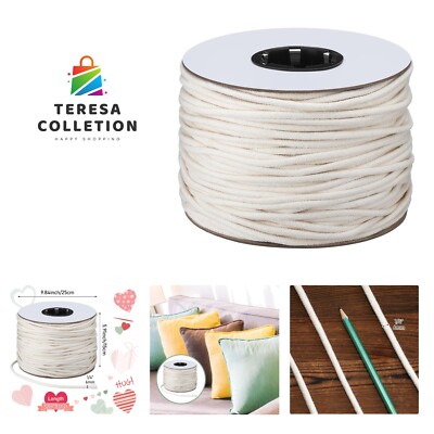 1/4'' Cotton Piping Cord 6 mm Natural Cording for Sewing Piping for Pillows an...