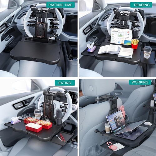 Premium Car Steering Wheel Tray - Versatile Back Seat Dining & Desk Table - Picture 6 of 9